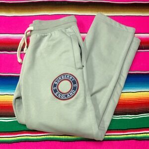 Burberry‎ London England Sweatpants Men's L Grey Straight Embroidered Logo